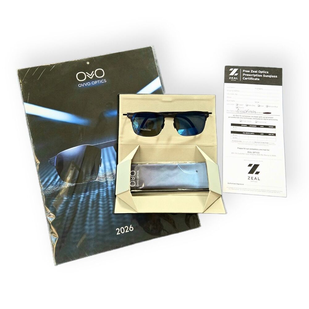 Ovvo OPTICS GABRIEL Surgical Steel & Titanium Polarized Sunglasses INCLUDES RX